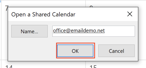 Open a Shared Calendar in Outlook 2016