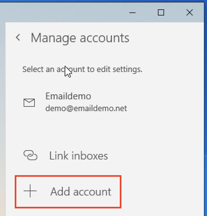 Email Setup in Windows 10 Mail